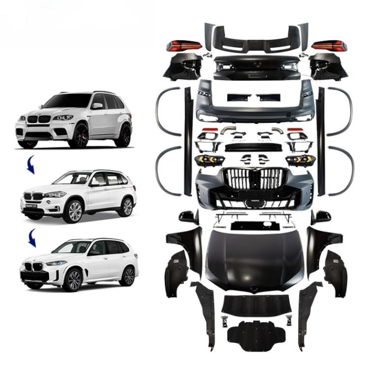 BMW X5 E70/F15 Upgrade To G05 M-tech Type Facelift Body Kit Bumper Head Lights Taillights Hood