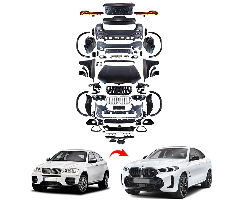 BMW X6 E71 Upgrade To G06 Facelift Body Kit Bonnet Head Lights Taillights