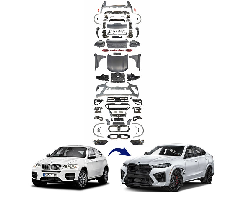 BMW X6 E71 Upgrade To G06 X6M Facelift Body Kit Bumper Head Lights Taillights