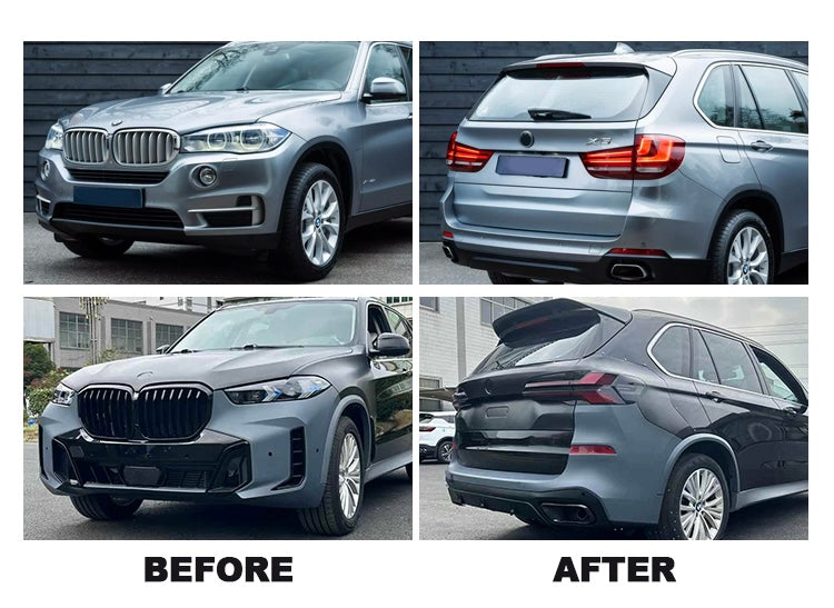 BMW X5 E70/F15 Upgrade To G05 M-tech Type Facelift Body Kit Bumper Head Lights Taillights Hood