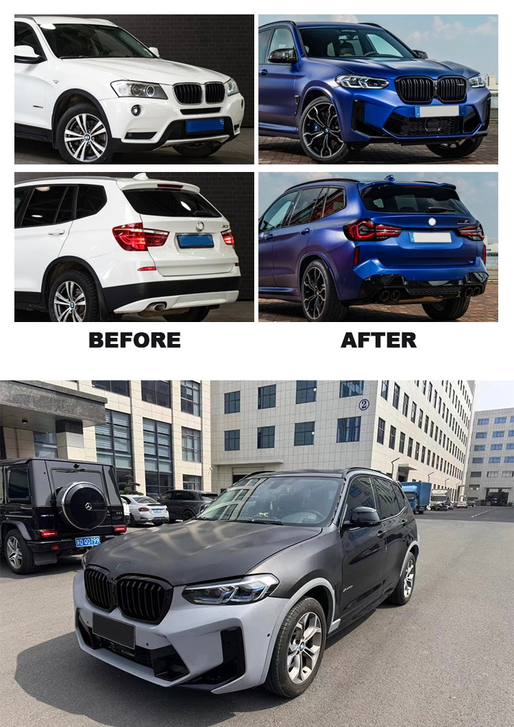 BMW X3 F25 Upgrade X3 F97 LCI Body Kit Bumper/Head Lights/Taillights/Bonnet/Side Skirt