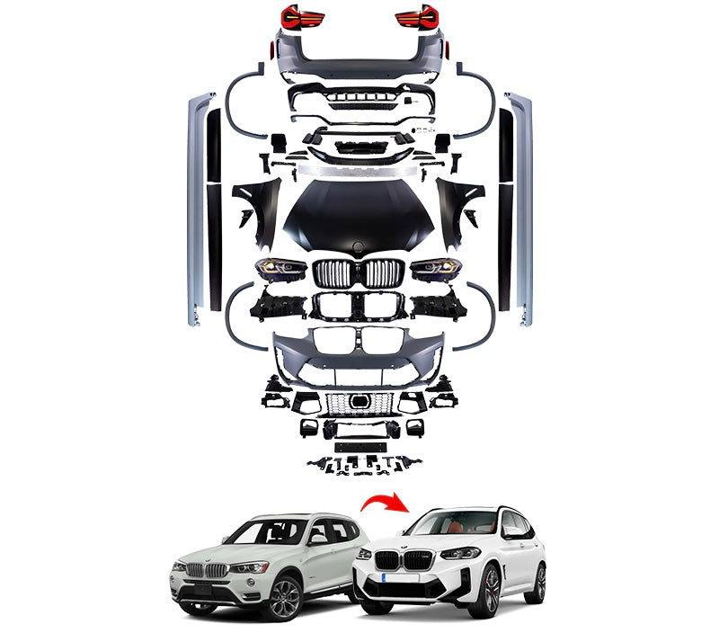 BMW X3 F25 Upgrade X3 F97 LCI Body Kit Bumper/Head Lights/Taillights/Bonnet/Side Skirt