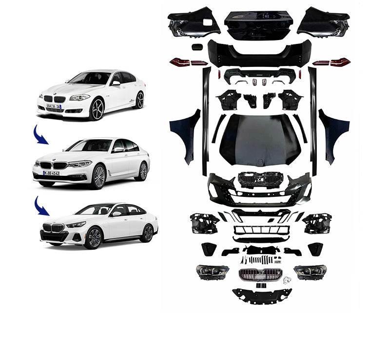 BMW 5 Series F10/F18 Upgrade To G60/G68 Facelift Body Kit Bumper Head Lights Hood Side Skirt