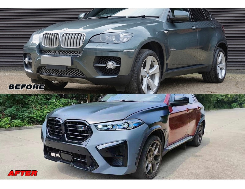 BMW X6 E71 Upgrade To G06 X6M Facelift Body Kit Bumper Head Lights Taillights