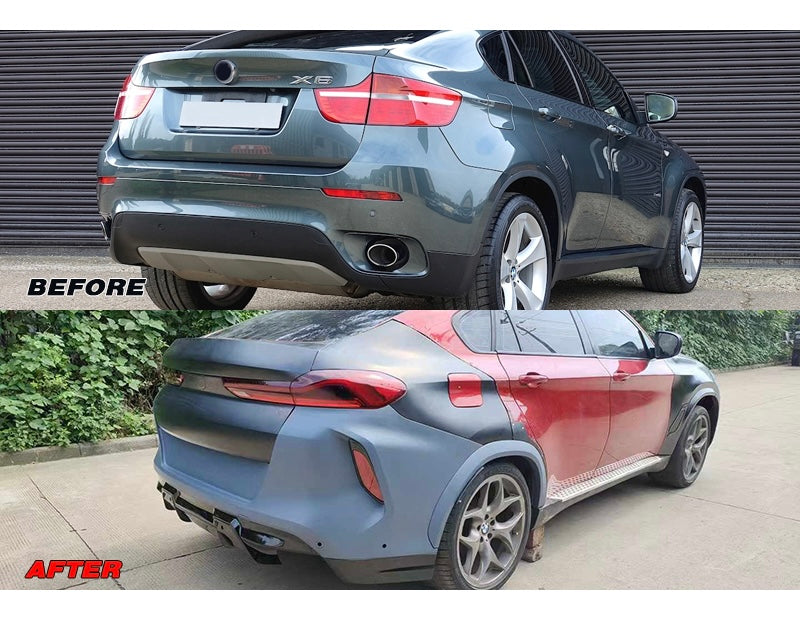 BMW X6 E71 Upgrade To G06 X6M Facelift Body Kit Bumper Head Lights Taillights