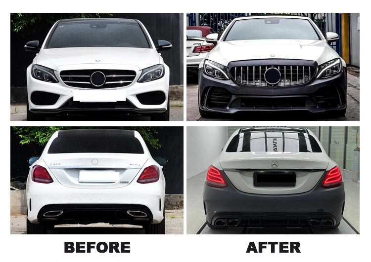 Mercedes Benz C-Class w205 GT-R Style Facelift Body Kit PP Material