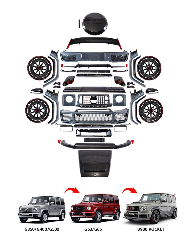 B900 Rocket Edition Dry Carbon Fiber Body Kit For Benz G-class W463A